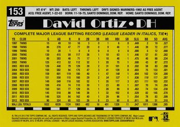 2013 Topps Archives - Gold #153 David Ortiz Back