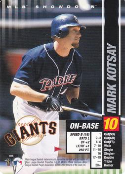 2002 MLB Showdown Pennant Run #015 Mark Kotsay Front