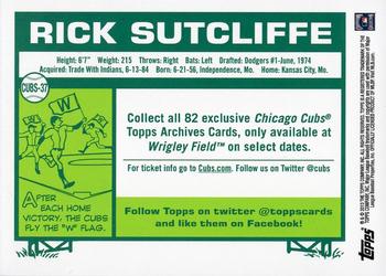 2013 Topps Archives Chicago Cubs #CUBS-37 Rick Sutcliffe Back