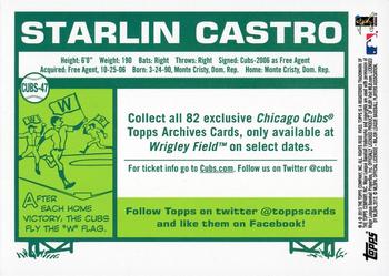2013 Topps Archives Chicago Cubs #CUBS-47 Starlin Castro Back
