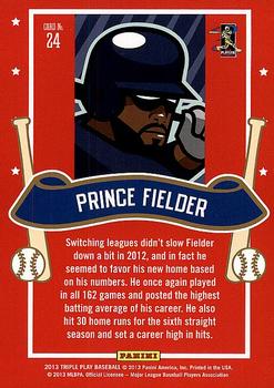 2013 Panini Triple Play - All-Stars #24 Prince Fielder Back