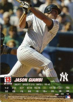 2004 MLB Showdown Trading Deadline #092 Jason Giambi Front