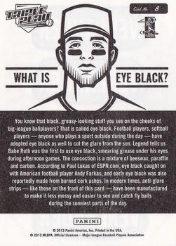 2013 Panini Triple Play - Eye Black #8 Justin Verlander Back