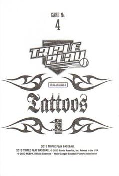 2013 Panini Triple Play - Tattoos #4 Miguel Cabrera Back