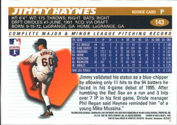 1996 Topps Chrome #143 Jimmy Haynes Back