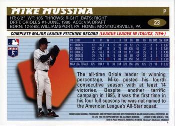 1996 Topps Chrome #23 Mike Mussina Back