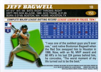 1996 Topps Chrome #153 Jeff Bagwell Back