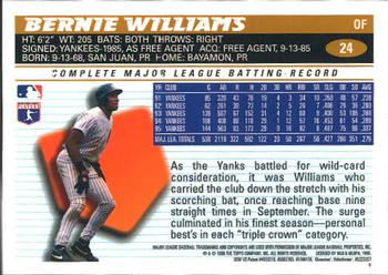 1996 Topps Chrome #24 Bernie Williams Back