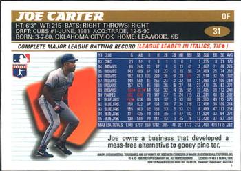 1996 Topps Chrome #31 Joe Carter Back