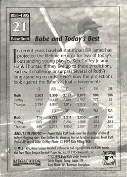 1995 Megacards Babe Ruth #21 Babe and Today's Best Back