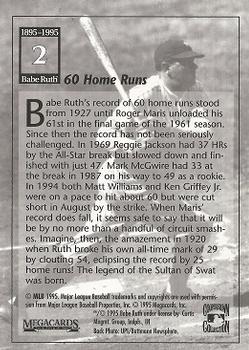 1995 Megacards Babe Ruth #2 60 Home Run Club Back