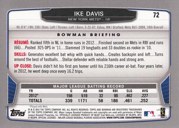 2013 Bowman - Silver Ice #72 Ike Davis Back