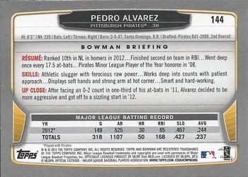 2013 Bowman - Silver Ice #144 Pedro Alvarez Back