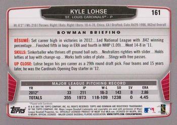 2013 Bowman - Silver Ice #161 Kyle Lohse Back