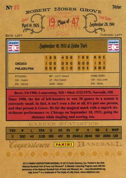 2013 Panini Cooperstown #25 Lefty Grove Back