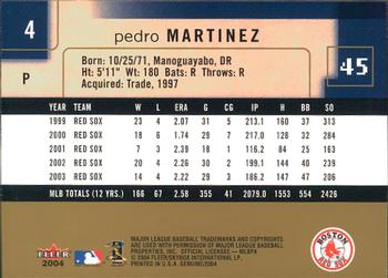 2004 Fleer Genuine Insider #4 Pedro Martinez Back