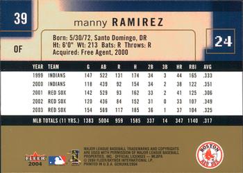 2004 Fleer Genuine Insider #39 Manny Ramirez Back