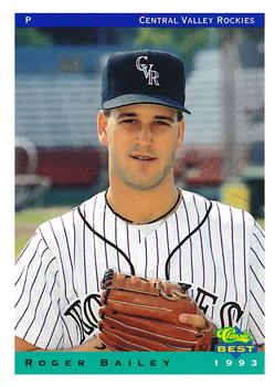 1993 Classic Best Central Valley Rockies #4 Roger Bailey Front