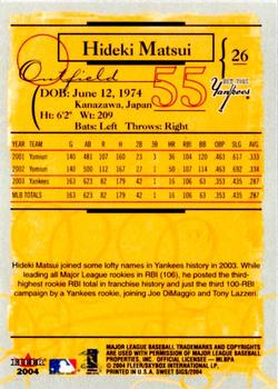 2004 Fleer Sweet Sigs #26 Hideki Matsui Back