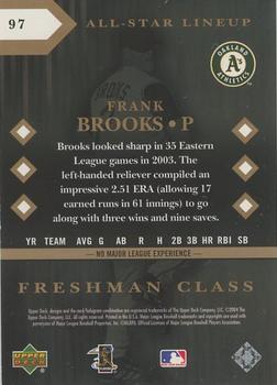 2004 Upper Deck Diamond Collection All-Star Lineup #97 Frank Brooks Back
