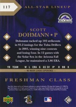 2004 Upper Deck Diamond Collection All-Star Lineup #117 Scott Dohmann Back