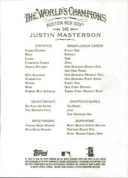 2008 Topps Allen & Ginter #348 Justin Masterson Back