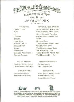 2008 Topps Allen & Ginter #82 Jayson Nix Back