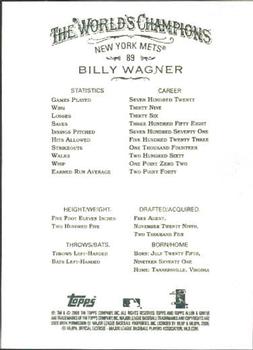 2008 Topps Allen & Ginter #89 Billy Wagner Back
