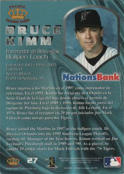 1997 Pacific NationsBank Florida Marlins #27 Bruce Kimm Back