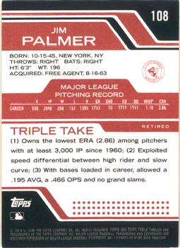 2008 Topps Triple Threads #108 Jim Palmer Back