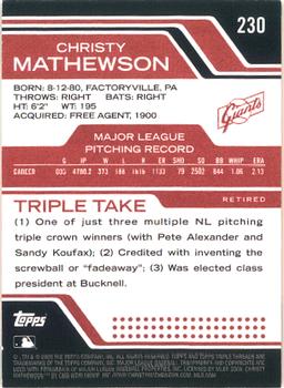 2008 Topps Triple Threads #230 Christy Mathewson Back