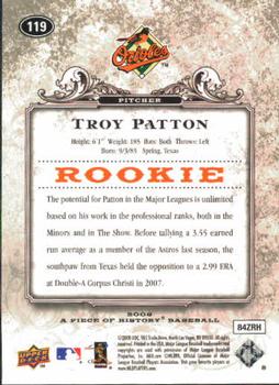2008 Upper Deck A Piece of History #119 Troy Patton Back