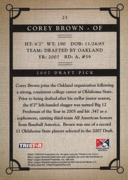 2007 TriStar Prospects Plus #23 Corey Brown Back