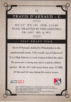 2007 TriStar Prospects Plus #25 Travis d'Arnaud Back