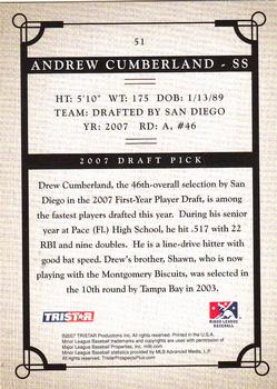2007 TriStar Prospects Plus #51 Andrew Cumberland Back