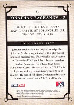 2007 TriStar Prospects Plus #52 Jonathan Bachanov Back