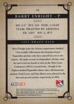 2007 TriStar Prospects Plus #56 Barry Enright Back