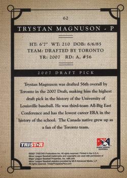 2007 TriStar Prospects Plus #62 Trystan Magnuson Back
