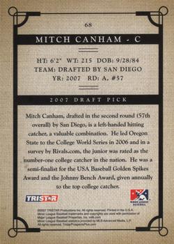 2007 TriStar Prospects Plus #68 Mitch Canham Back