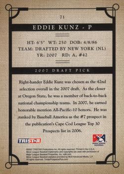 2007 TriStar Prospects Plus #71 Eddie Kunz Back