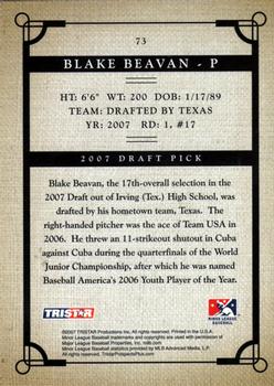 2007 TriStar Prospects Plus #73 Blake Beavan Back