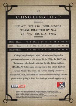 2007 TriStar Prospects Plus #90 Ching-Lung Lo Back