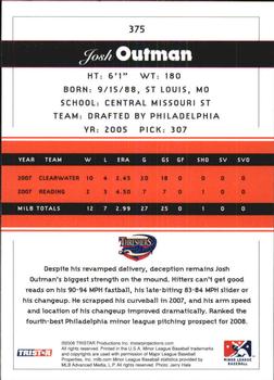 2008 TriStar PROjections #375 Josh Outman Back