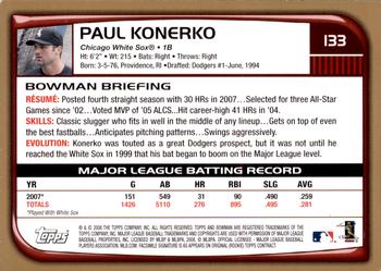 2008 Bowman - Gold #133 Paul Konerko Back