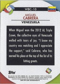 2013 Topps - WBC Stars #WBC-10 Miguel Cabrera Back