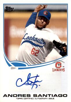 2013 Topps Pro Debut - Autographs #PDA-AS Andres Santiago Front