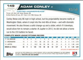 2013 Topps Pro Debut - Gold #149 Adam Conley Back