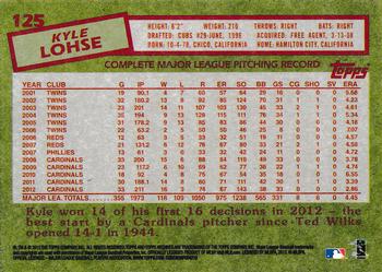 2013 Topps Archives - Orange Day Glow #125 Kyle Lohse Back