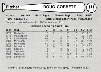 1984 Cramer Edmonton Trappers #111 Doug Corbett Back