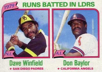 1980 Topps #203 1979 Runs Batted In Leaders (Dave Winfield / Don Baylor) Front